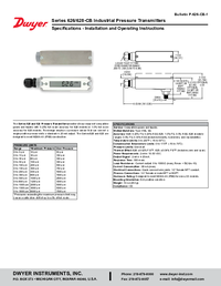 Thumbnail of document Manual - 626 / 628 Industrial Pressure Transmitter